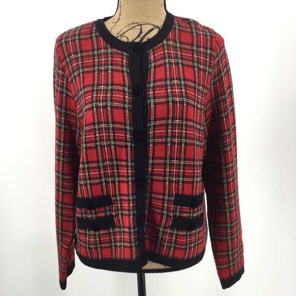 vintage plaid cardigan sweater